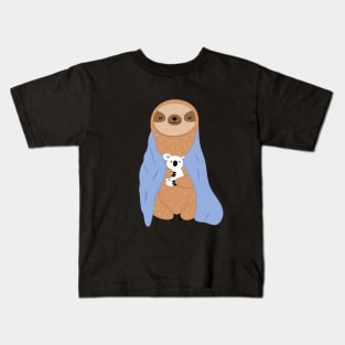 Sloth in a Blanket Kids T-Shirt